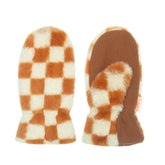 Rockahula Toffee Check Furry Mittens 3-6 Years