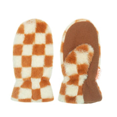 Rockahula Toffee Check Furry Mittens 3-6 Years