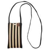 Charlie Phone Bag - Black/Ecru Stripes