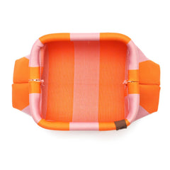 Emma Clutch Bag - Light Pink/Orange Stripe