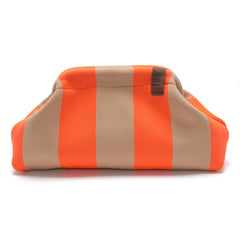 Emma Clutch Bag - Taupe/Orange Stripe