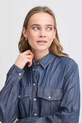 Fransa Larissa Blue Denim Dress