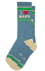 Gumball Poodle Crew Gym Socks - I ❤️ Naps