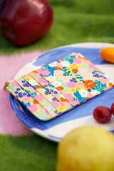 Estella Bartlett Card Purse - Yellow Floral Print Cotton Canvas