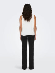 JDY Relaxed V-Neck Blouse - Cloud Dancer