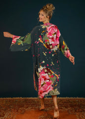 Powder Design - Painted Peony Kimono Gown