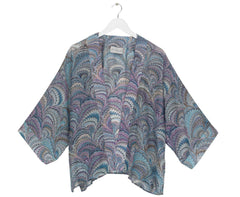 One Hundred Stars Marbled Blue Kimono