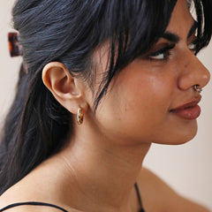 Lisa Angel Chunky Crystal Hoop Earrings in Gold
