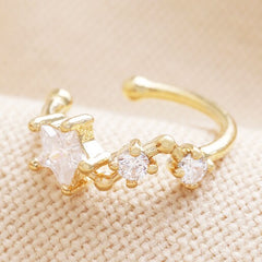 Lisa Angel Crystal Star Ear Cuff in Gold
