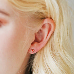 Lisa Angel Set of 4 Colourful Enamel Star Stud Earrings in Gold
