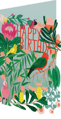 Roger La Borde Lazer Parrot Happy Birthday Card