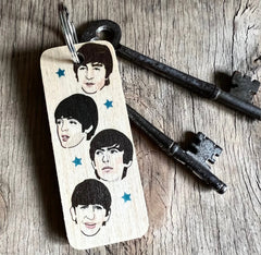 Wotmalike - The Beatles Rustic Wooden Keyring