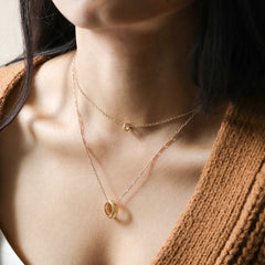 Lisa Angel Layered Ring Pendant Necklace in Gold
