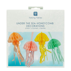 Talking Tables Under The Sea Jellyfish Honeycomb Decorations - 8 Pack