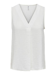 JDY Relaxed V-Neck Blouse - Cloud Dancer