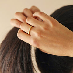 Lisa Angel Enamel Daisy Adjustable Ring in Gold