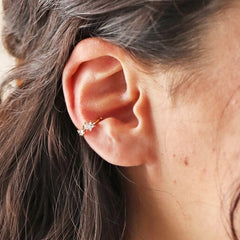 Lisa Angel Crystal Star Ear Cuff in Gold