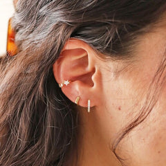 Lisa Angel Crystal Star Ear Cuff in Gold