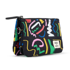 Roka Carnaby Small Recycled Polyester Wallet - Scribble Print