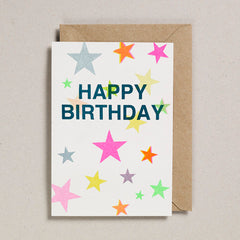 Petra Boase - Happy Birthday Riso Stars Card