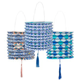 Talking Tables Moroccan Souk Blue Hanging Paper Lanterns - 3 Pack