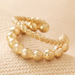 Lisa Angel Layered Dotted Ear Cuff in Gold