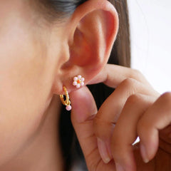 Enamel Copenhagen Blossom Orange Stud Earrings