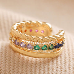 Lisa Angel Rainbow Crystal Ear Cuff