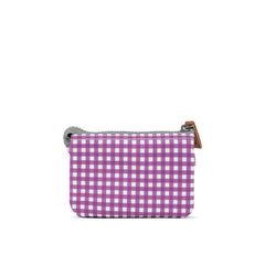 Roka Carnaby Small Recycled Polyester Wallet - Purple Gingham