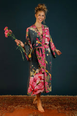 Powder Design - Painted Peony Kimono Gown