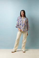One Hundred Stars - Ikat Cobalt Kimono