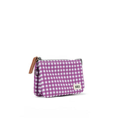 Roka Carnaby Small Recycled Polyester Wallet - Purple Gingham