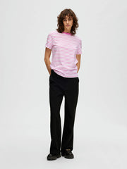 Selected Femme Striped T-Shirt - Cyclamen Pink