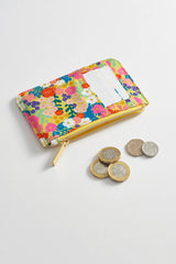 Estella Bartlett Card Purse - Yellow Floral Print Cotton Canvas