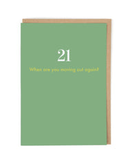 Age 21 ‘Moving Out’ Birthday Card - Cath Tate Cards