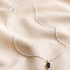 Lisa Angel Sodalite Crystal Point Pendant Necklace in Silver