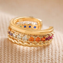 Lisa Angel Rainbow Crystal Ear Cuff