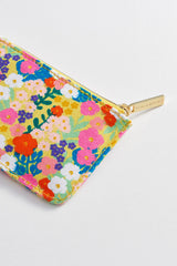 Estella Bartlett Card Purse - Yellow Floral Print Cotton Canvas