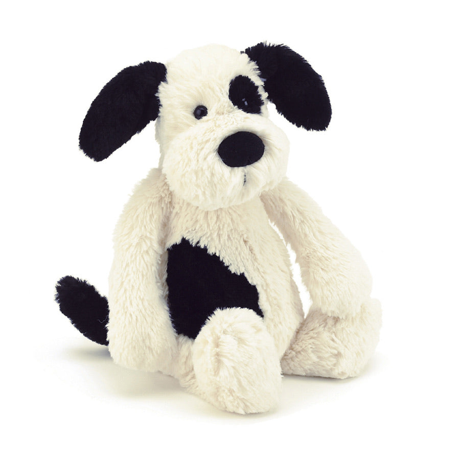 Jellycat Bashful Black and Cream Puppy soft toy