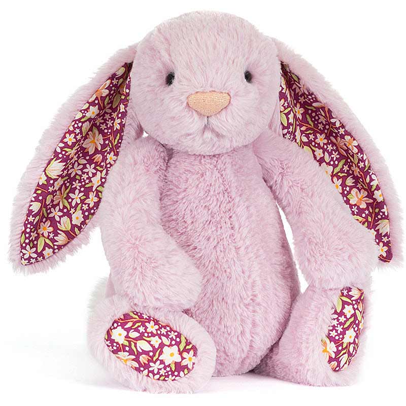 Jellycat Blossom Luxe Bunny Thistlepop luxury soft toy with floral ears