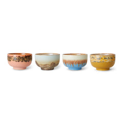 HKLIVING 70s Ceramics Noodle Bowls Seabreeze - Set of 4