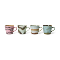 HKLIVING 70s Ceramics Cappuccino Mugs Dada - Set of 4