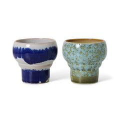 HKLIVING 70s Ceramics Lungo Mugs Symbolist - Set of 2