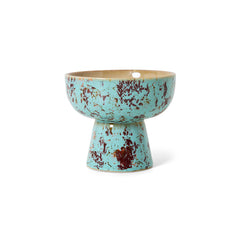 HKLIVING 70s Ceramics Small Tapas Bowl On Base - Patina