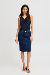 Fransa Seen Top Navy Blue