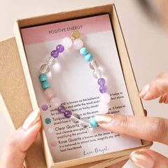 Lisa Angel Positive Energy Semi-Precious Stone Beaded Bracelet in Pink