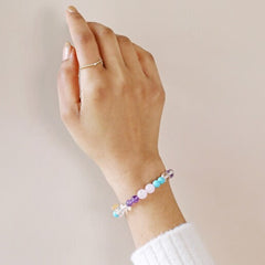 Lisa Angel Positive Energy Semi-Precious Stone Beaded Bracelet in Pink