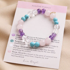 Lisa Angel Positive Energy Semi-Precious Stone Beaded Bracelet in Pink