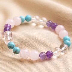 Lisa Angel Positive Energy Semi-Precious Stone Beaded Bracelet in Pink
