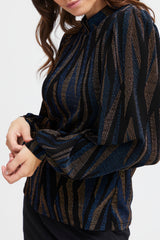 Fransa Nuna Blouse - Princess Blue Mix